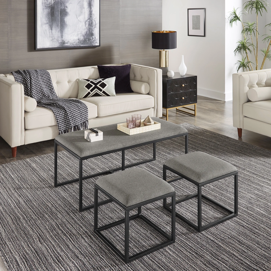 Gabin Coffee Table with Nesting Stools by iNSPIRE Q Modern