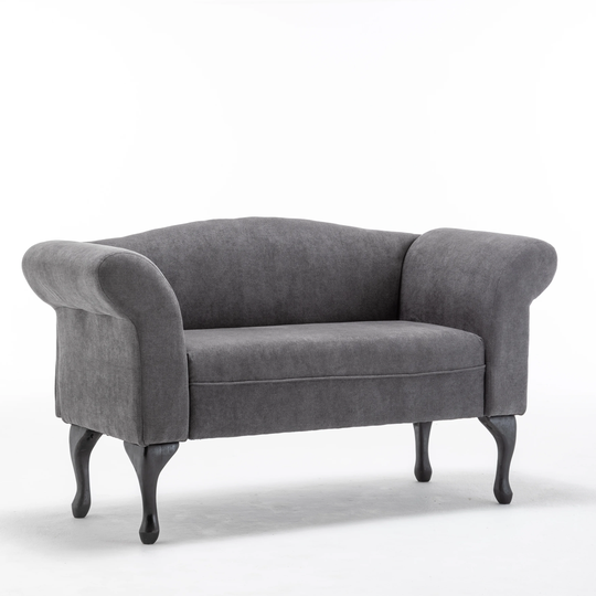 2-Seat Mid Century Loveseat Sofas with Small Upholstered Linen Fabric for Living Room