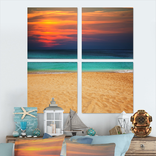 Designart 'Sand to Sky Colorful Seashore' Sea & Shore Canvas Wall Art Print