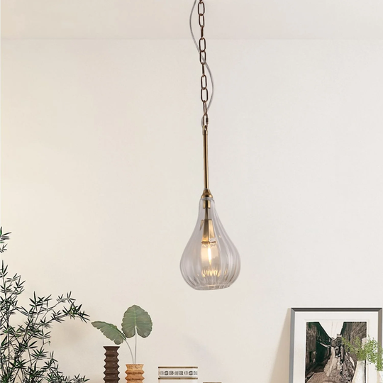 Modern Single Glass Pendant Light - 6.3*6.3*9.4H