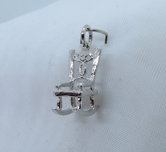 Rocking Chair 3D Sterling Silver Charm