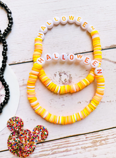 Halloween Autumn Bead Heishi Bracelet