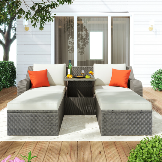 3-Piece Patio Wicker Sofa