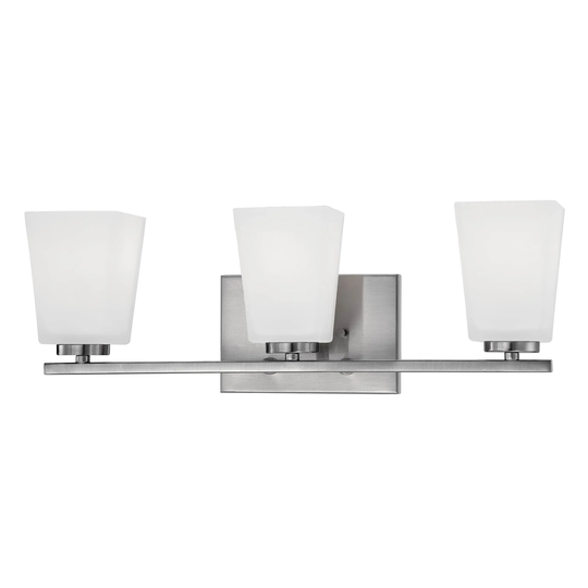 Millennium Lighting 3 Light Bathroom Vanity Fixture with Frosted Glass Shades