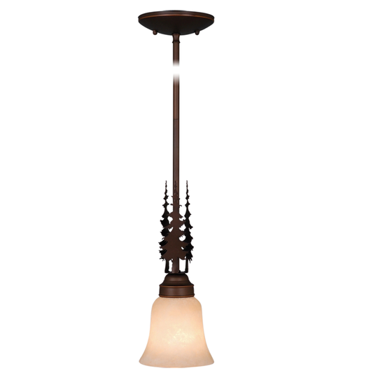 Yosemite Bronze Rustic Tree Mini Pendant Ceiling Light - 5-in W x 18.5-in H x 5-in D
