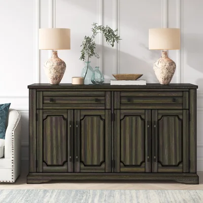 Kenneth 66" Wide 2 Drawer Cherry Wood Sideboard