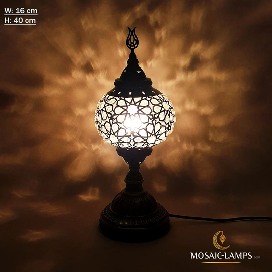Laser Blown Globe Table Lightings, Desk Lamps, Ottoman Moroccan Bedroom, Living Room, Office, Cafe Lamps