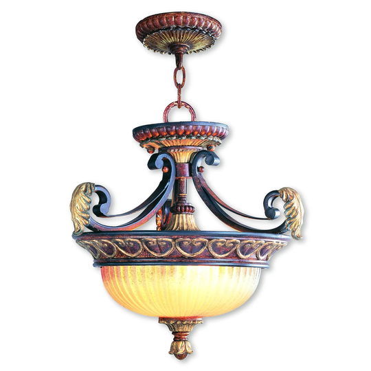 Livex Lighting Villa Verona 2-Light Verona Bronze Convertible Inverted Pendant/Ceiling Mount