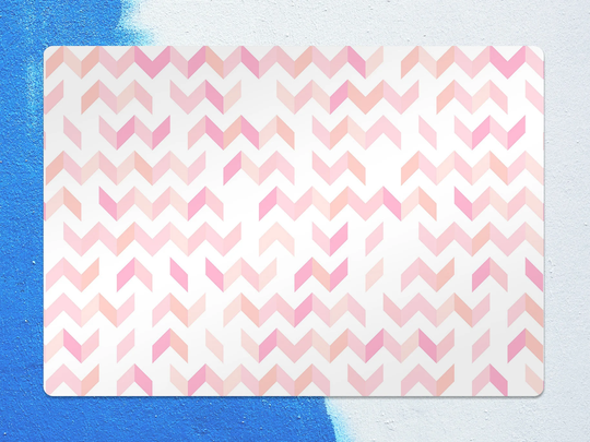 Lovely Herringbone Chair Mat, Pink Vinyl Floor White Protective Abstract Splat Pad, Decorative Gift Idea