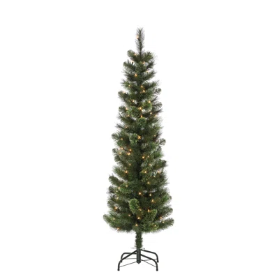 Hard Mixed Needle Cashmere Pencil Green Artificial Christmas Tree with Clear White Lights