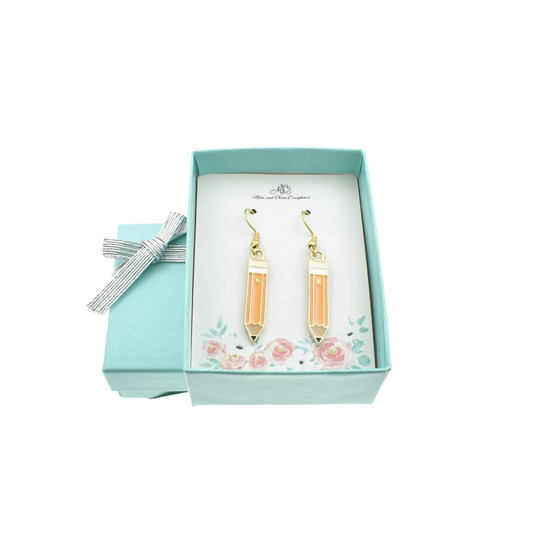 Pencil Earrings. Jewelry. Gifts. Dangle. Earrings Hypoallergenic Gift For Her. Sensitive Ears