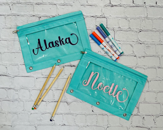 Personalized Zippered Pencil Pouch, Case, Binder Bag, Pouch With Name, Holder, Back To School Supplies