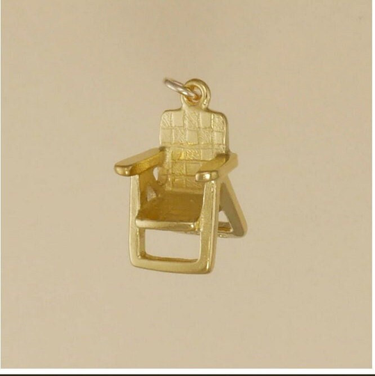Gold Plated Lawn Chair Charm Pendant