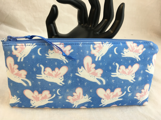 Kitty Fairies Slim Padded Pencil Case, Glasses Crochet Hook Pouch, Cosmetic Pouch