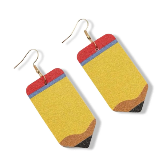 Pencil Earrings - Personalized Gift, Handmade Earrings, Teacher Jewelry, Custom Substitute Teacher, Educator