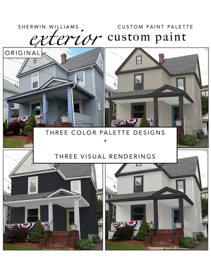 Custom Exterior Color Palette | 3 Versions + Visual Renderings