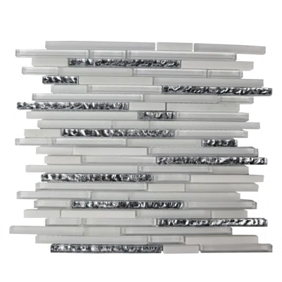 Shanti Random Sized Glass Stone Linear Mosaic Wall Tile