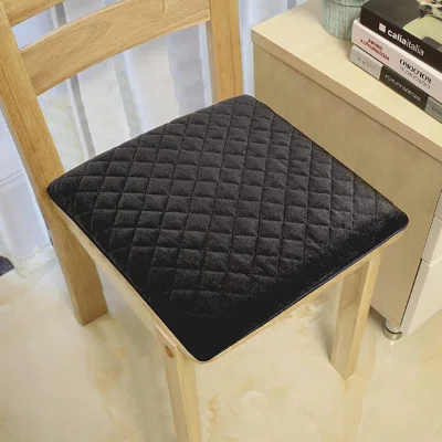 Chair Seat Cushion - Memory Foam Square Thin Non-Slip Pads For Kitchen, Dining, Office Chairs And Car Seats - Comfort And Back Pain Relief - Medium Fi