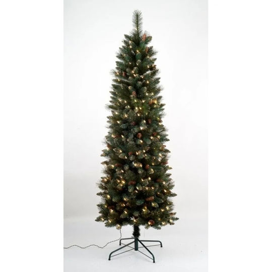 4.5' Yorkville Pine Pencil Artificial Christmas Tree - Clear Lights - 3-to-6-feet