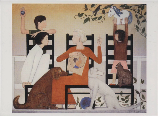 Art, Will Barnet, Three Chairs, C1991, Modern Vintage Postcard R000586
