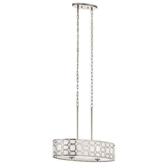 Kichler Sabine 26 inch 4 Light Oval Linear Pendant in Brushed Nickel