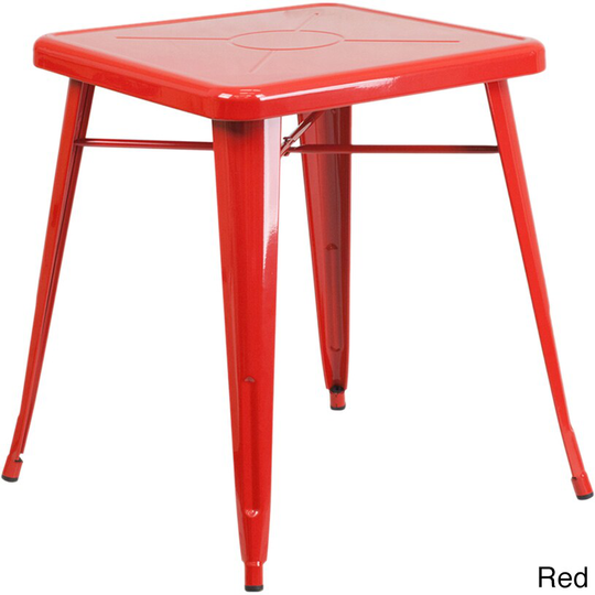 Offex 24-inch Square Metal Indoor-outdoor Restaurant Table