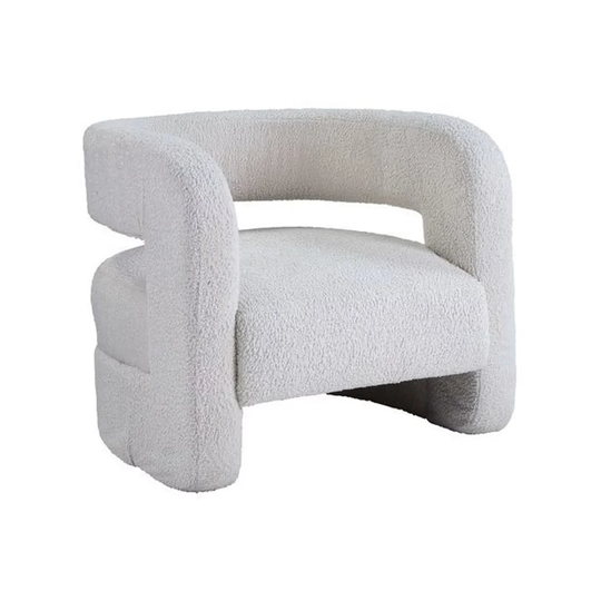 Teddy Sherpa Upholstered Accent Chair in White