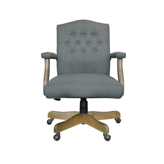 Boss Office Products Executive Mid Black Medium Grey Linen Chair