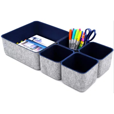 Storage Bins Set Office Drawer Organizers For School Home Kitchen Closet Cabinet Desk Organizing Boxes Gifts