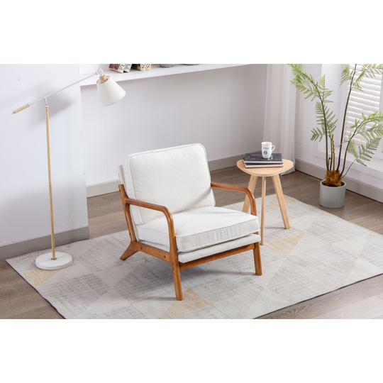 Wood Armchair Modern Accent Chair Lounge Chair for Living Room