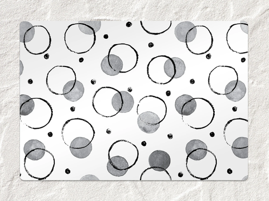 Aquarelle Chair Mat, Gray Splat White Vinyl Floor Watercolor Protective Office Decor, Decorative Kids Room Decor