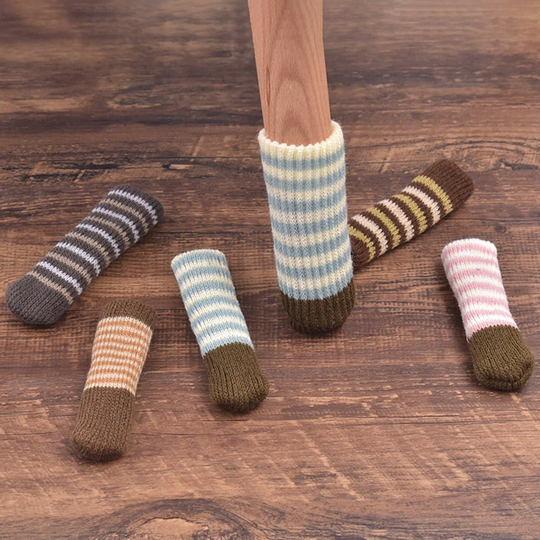 Chair Legs Socks Wool Protectors Feet Pads No Slip For Table Furniture Elastic Floor Slip Leg Covers Caps, Knitted Wool