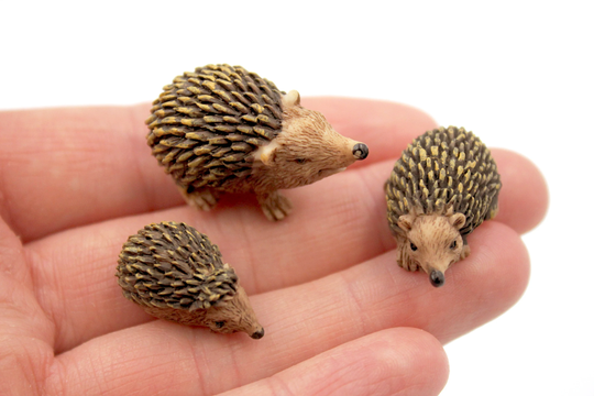 Hedgehog - Realistic Miniature Mother, Baby Animal For Fairy Garden, Terrarium Choose 1 Of 3 Styles & Garden Supplies