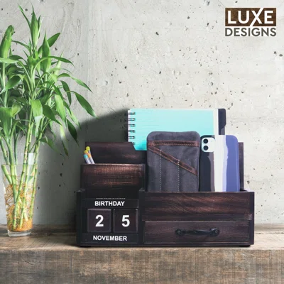 Farmhouse Wood Desk Organizer