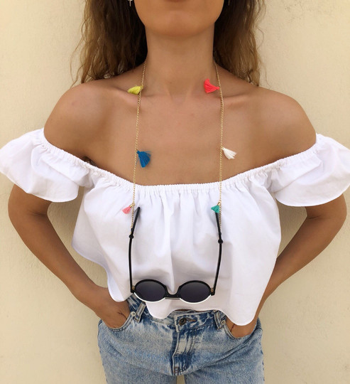 Colorful Sunglasses Chain, Glasses Chain Necklace, Laces For Sunglasses, Sunglass Holder, Gift Her