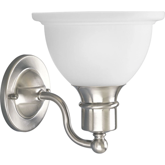 Madison Collection 1-Light Brushed Nickel Etched Glass Traditional Bath Vanity Light