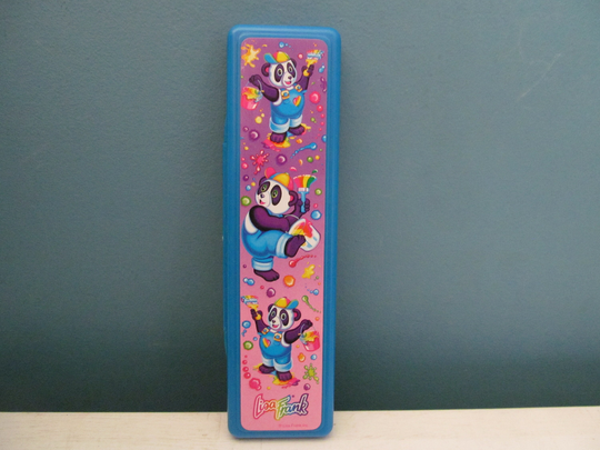 Vintage/Retro Lisa Frank Rainbow Painting Panda Bear Painter Hard Plastic Pencil Case & Pencils, Erasers, & Ruler Golden Retriever Dog