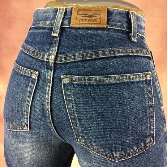 Size 25 Vintage Tapered Leg Slim Mom Jeans 90S L.l Bean High Waist Faded Medium Wash - Extra Small, 25"