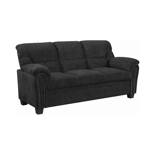 Upholstered Sofa with Nailhead Trim, Graphite