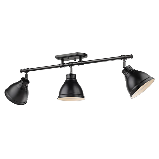 Golden Lighting Duncan 3-light Semi-flush Aged Brass Steel Track Light with Aged Brass Shades