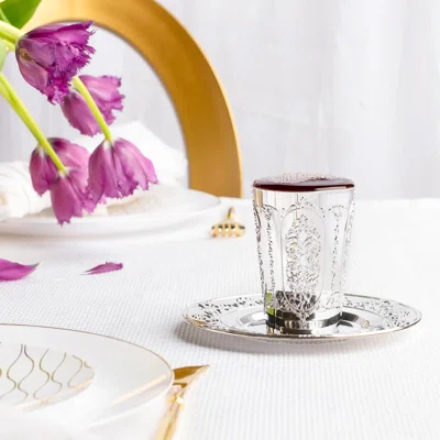 Plastic Regal Round Wine Kiddush Cup With Trays 5 Oz - Set Of 10