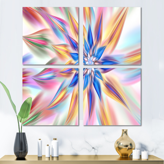 Designart 'Exotic Dance of Multi Color Petals' Floral Canvas Wall Art Print