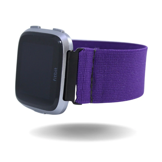 Elastic Fitbit Versa Watch Band - 1, 2, Lite Solid Purple Stretch Scrunchy Boho Comfy Gift Pride Purp