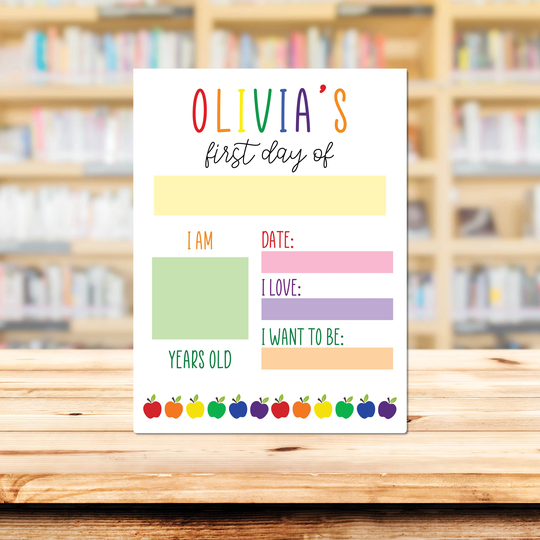 Apples Pencil First Day Of School Sign | Aluminum Dry Erase Reusable Free Shipping