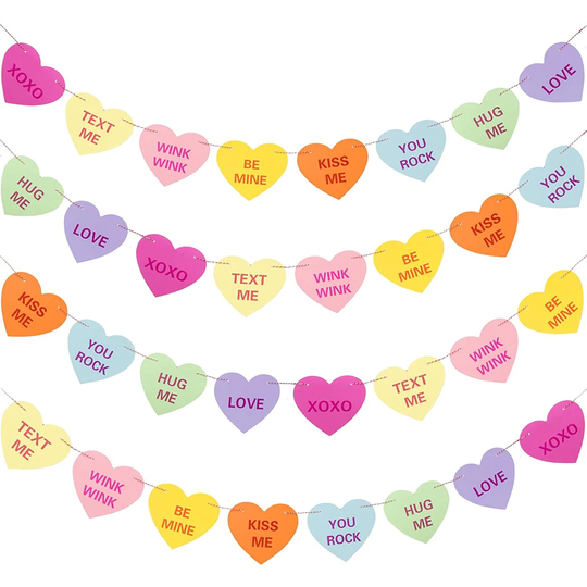 32.8ft Candy Color Heart Garland