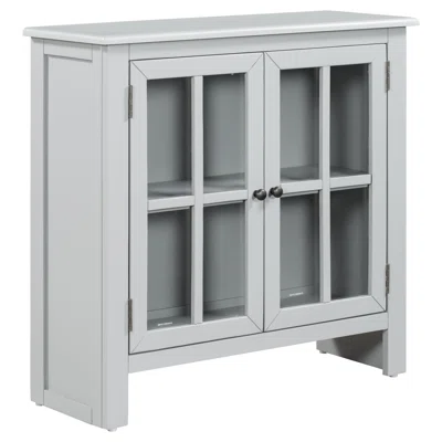 Accent Buffet Sideboard Storage Cabinet With Adjustable Shelf, Green