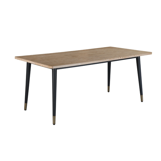 Wash Ash Top And Sturdy Black Legs Dining Table