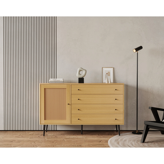 Sideboard Restaurant Sideboard with 4 Drawers for Living Room Entrance Channel Basement