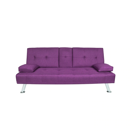 Convertible Sofa Bed Adjustable Sofa Bed Modern Linen Home Recliner Reversible Two-Seat Sofa Folding Sofa Bed Guest Bed, Purple