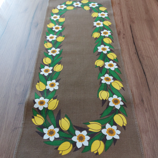 Vintage Floral Printed Cotton Table Mat, Vintage Summer Decor, Retro Textile, Housewarming, Kitchen Warming | E15